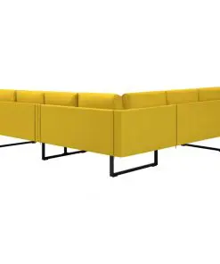 vidaXL Corner Sofa Yellow Fabric