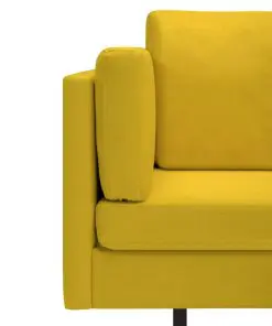 vidaXL Corner Sofa Yellow Fabric