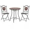 vidaXL 3 Piece Mosaic Bistro Set Ceramic Tile Terracotta vidaXL 3 Piece Mosaic Bistro Set Ceramic Tile Terracotta