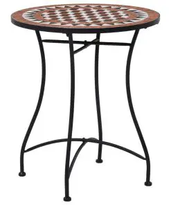vidaXL 3 Piece Mosaic Bistro Set Ceramic Tile Terracotta