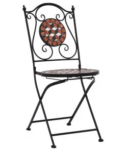 vidaXL 3 Piece Mosaic Bistro Set Ceramic Tile Terracotta