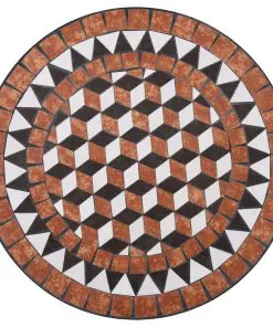vidaXL 3 Piece Mosaic Bistro Set Ceramic Tile Terracotta