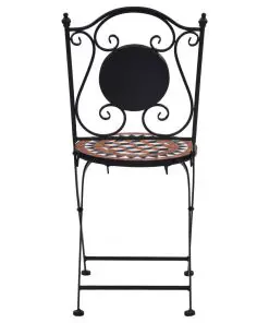 vidaXL 3 Piece Mosaic Bistro Set Ceramic Tile Terracotta