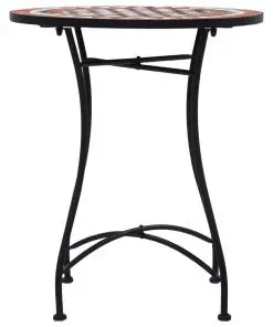 vidaXL 3 Piece Mosaic Bistro Set Ceramic Tile Terracotta