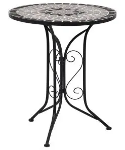 vidaXL 3 Piece Mosaic Bistro Set Ceramic Tile Grey