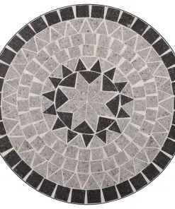 vidaXL 3 Piece Mosaic Bistro Set Ceramic Tile Grey