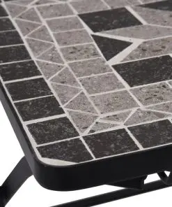vidaXL 3 Piece Mosaic Bistro Set Ceramic Tile Grey