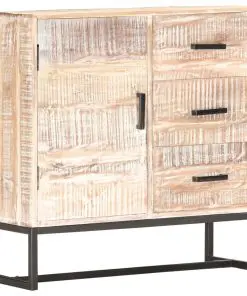 vidaXL Sideboard White 73x30x75 cm Solid Acacia Wood