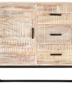 vidaXL Sideboard White 73x30x75 cm Solid Acacia Wood