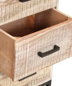 vidaXL Sideboard White 73x30x75 cm Solid Acacia Wood