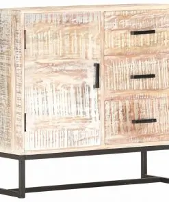 vidaXL Sideboard White 73x30x75 cm Solid Acacia Wood