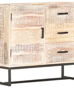 vidaXL Sideboard White 73x30x75 cm Solid Acacia Wood