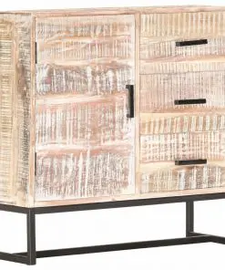 vidaXL Sideboard White 73x30x75 cm Solid Acacia Wood