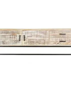 vidaXL TV Cabinet White 140x30x45 cm Solid Acacia Wood