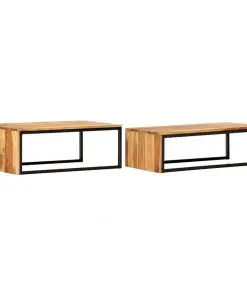 vidaXL Nesting Tables 2 pcs Solid Sheesham Wood