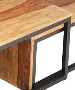 vidaXL Nesting Tables 2 pcs Solid Sheesham Wood