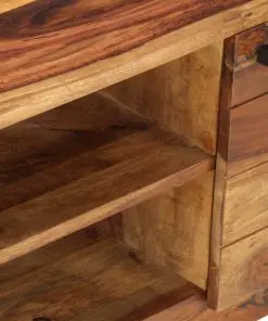 vidaXL TV Cabinet White 118x30x40 cm Solid Sheesham Wood