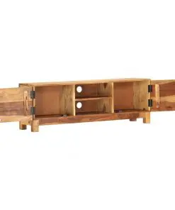 vidaXL TV Cabinet White 118x30x40 cm Solid Sheesham Wood