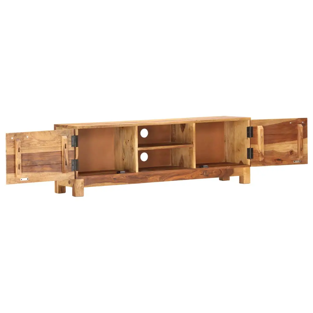 vidaXL TV Cabinet White 118x30x40 cm Solid Sheesham Wood