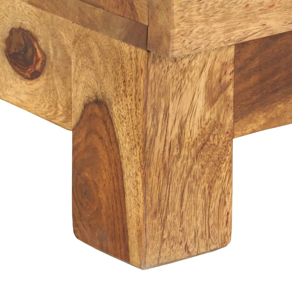 vidaXL TV Cabinet White 118x30x40 cm Solid Sheesham Wood