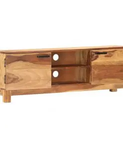 vidaXL TV Cabinet White 118x30x40 cm Solid Sheesham Wood