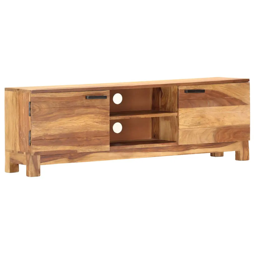 vidaXL TV Cabinet White 118x30x40 cm Solid Sheesham Wood