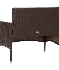 vidaXL 4 Piece Garden Lounge Set with Cushions Poly Rattan Brown