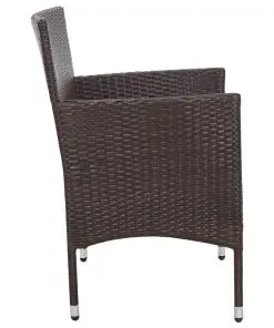 vidaXL 4 Piece Garden Lounge Set with Cushions Poly Rattan Brown