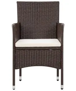 vidaXL 4 Piece Garden Lounge Set with Cushions Poly Rattan Brown
