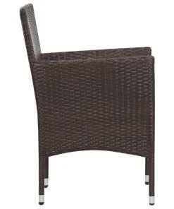 vidaXL 4 Piece Garden Lounge Set with Cushions Poly Rattan Brown