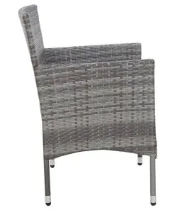 vidaXL 4 Piece Garden Lounge Set with Cushions Poly Rattan Grey