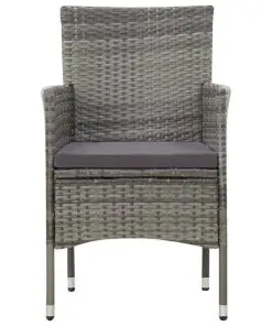 vidaXL 4 Piece Garden Lounge Set with Cushions Poly Rattan Grey