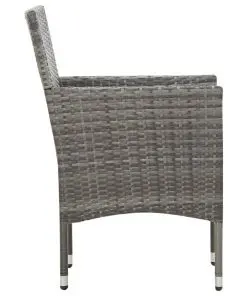 vidaXL 4 Piece Garden Lounge Set with Cushions Poly Rattan Grey