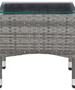 vidaXL Coffee Table Grey 60x40x36 cm Poly Rattan
