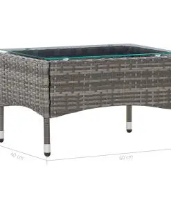 vidaXL Coffee Table Grey 60x40x36 cm Poly Rattan