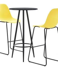 vidaXL 3 Piece Bar Set Plastic Yellow