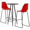 vidaXL 3 Piece Bar Set Plastic Red