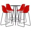 vidaXL 5 Piece Bar Set Plastic Red