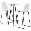 vidaXL 3 Piece Bar Set Plastic White