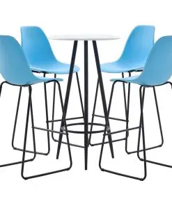 vidaXL 5 Piece Bar Set Plastic Blue