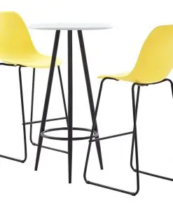 vidaXL 3 Piece Bar Set Plastic Yellow