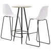 vidaXL 3 Piece Bar Set Plastic White