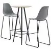 vidaXL 3 Piece Bar Set Plastic Grey