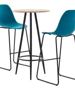 vidaXL 3 Piece Bar Set Plastic Turquoise
