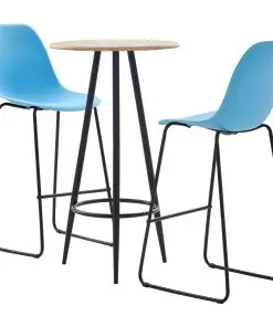 vidaXL 3 Piece Bar Set Plastic Blue