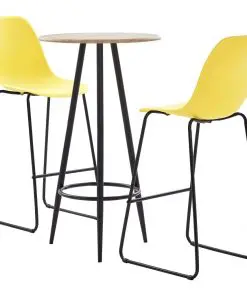 vidaXL 3 Piece Bar Set Plastic Yellow