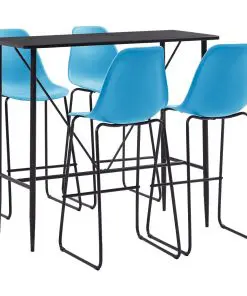vidaXL 5 Piece Bar Set Plastic Blue