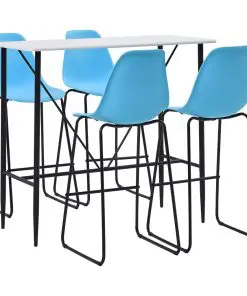 vidaXL 5 Piece Bar Set Plastic Blue