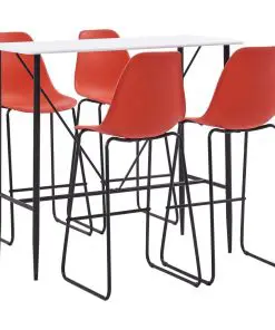 vidaXL 5 Piece Bar Set Plastic Red