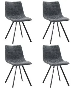 vidaXL 9 Piece Dining Set Black Faux Leather